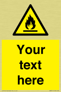 Custom flammable sign